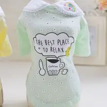 Pet Puppy маленькая кошка собака летняя футболка с воротником одежда футболка для собак Мягкая хлопковая одежда