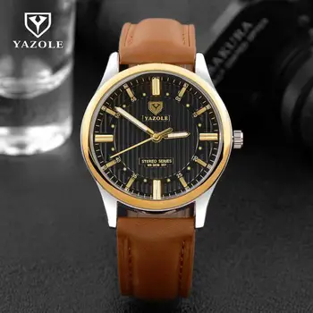 

YAZOLE Business Men Wrist Watch Male Quartz Wristwatches Top Watches Men Luxury Brand Relogio Masculino No.357 Black Brown
