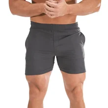 Mens Running Solid Color Shorts Gym Fitness Bodybuilding Sportswear Bottoms Male Crossfit Jogging Training Quick dry Short Pants