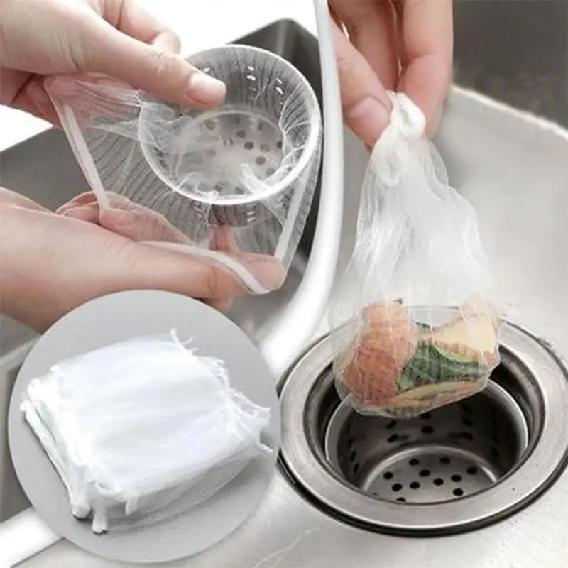 buy 10Pcs Kitchen Bathroom Hair Prevent Sink Colanders Strainers Tools Shower Drain Cover Net Mesh Bag Net Strainer Reusable