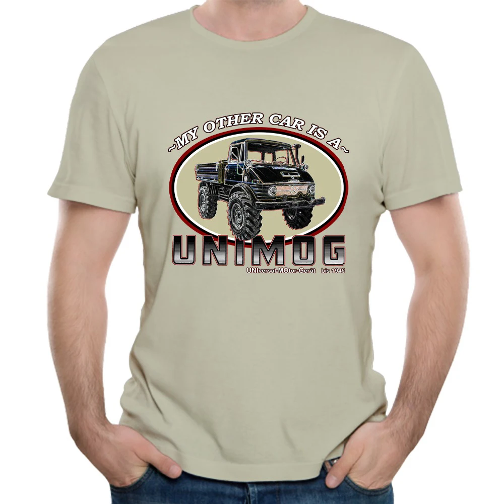 Человек мой другой автомобиль является UNIMOG футболка плюс размер Homme Футболка Топ