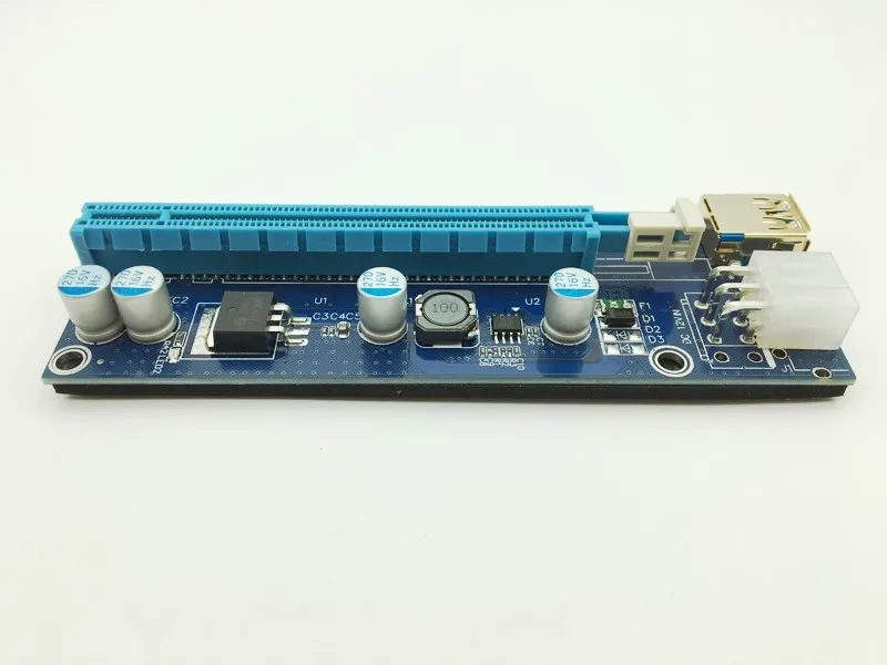 Riser VER009S LED Golden USB 3.0 PCI E PCIE Express 1x до 16x карта SATA 6Pin для майнинга биткоинов|pcie usb card|pcie