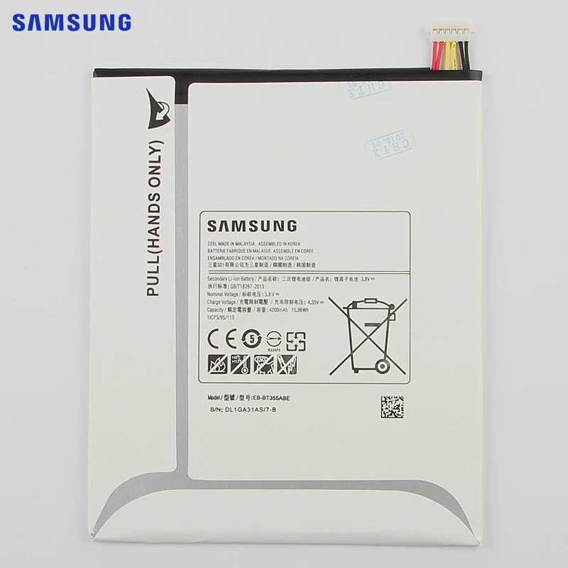 Оригинальная батарея samsung EB-BT355ABE для samsung GALAXY Tab A 8,0 T355C GALAXY Tab5 SM-T355 SM-T350 SM-P350 P355C SM-P355M T355