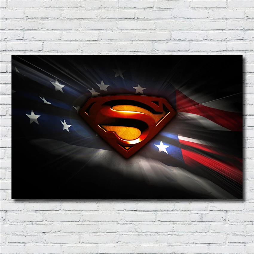 

Superman logo canvas poster Home Decoration wall art living Home Decor HD Painting posters canvas painting R365