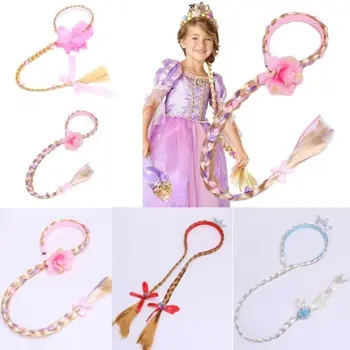 

Girl Frozen Anna Wig Headband Hair Plait Disney Princess Kids Costume Accessory Rapunzel Princess Headband Hair Girl Wig