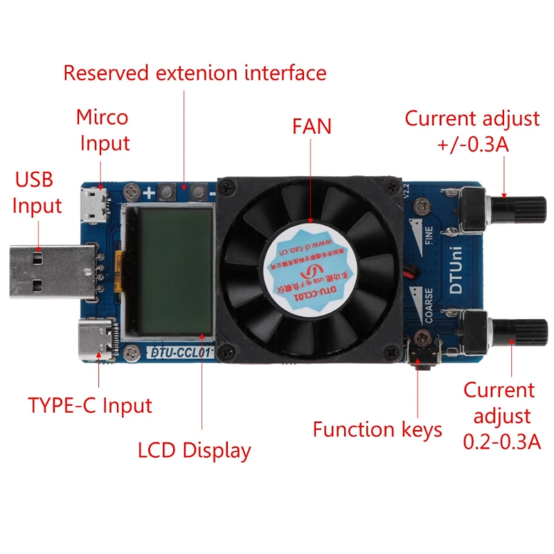 

Adjustable USB Electronic Load Test QC2.0/3.0 Triggers 35W Constant Current Dual-831F