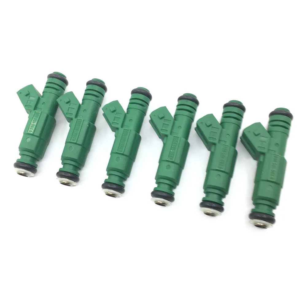 6 pieces High Flow Rate Green Top High Impedance Fuel Injectors 42lb