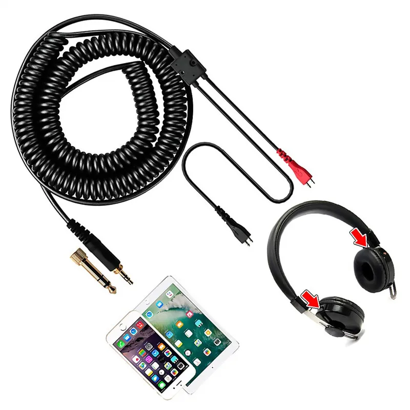 SHELKEE удлинитель спиральный аудио кабель для Sennheiser HD25 HD25-1 II HD25-C HD650 HD 480 HD 25 HD600 наушники