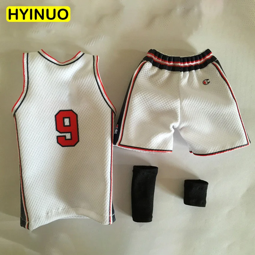 

1/6 Scale Basketball Star Michael MJ 9th white jersey Clothes Clothing Suit Set Model for 12''Action Figure Body