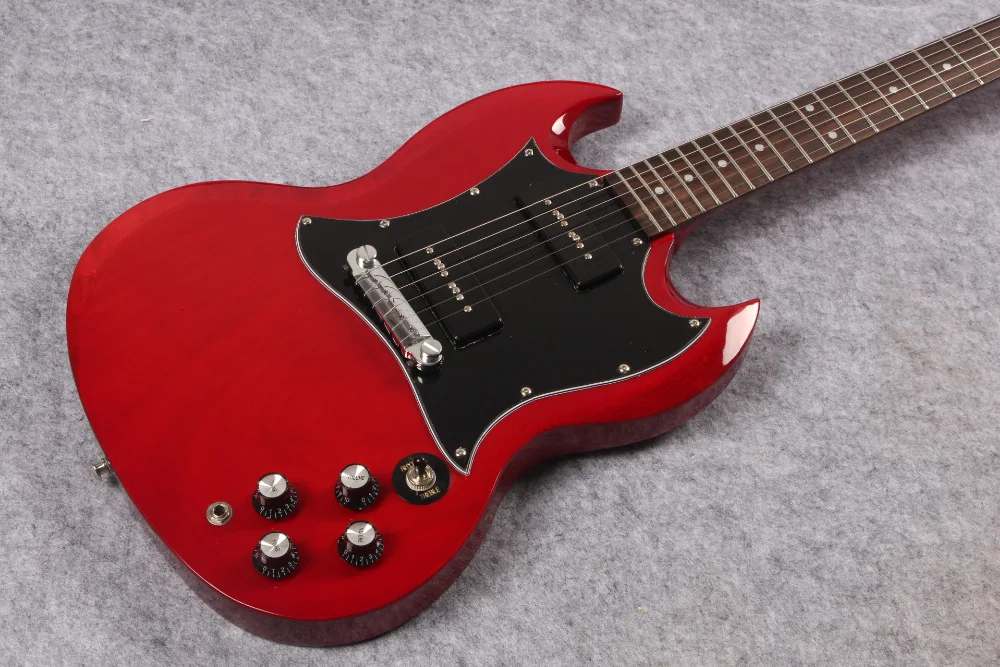 

FREE SHIPPING New arrival speical P90 pickup  Wine red SG mahogany body and neck solid signature guitar Free shipping