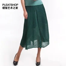 Плиссированные средней длины miyake сплошной цвет легкая большая юбка средней длины