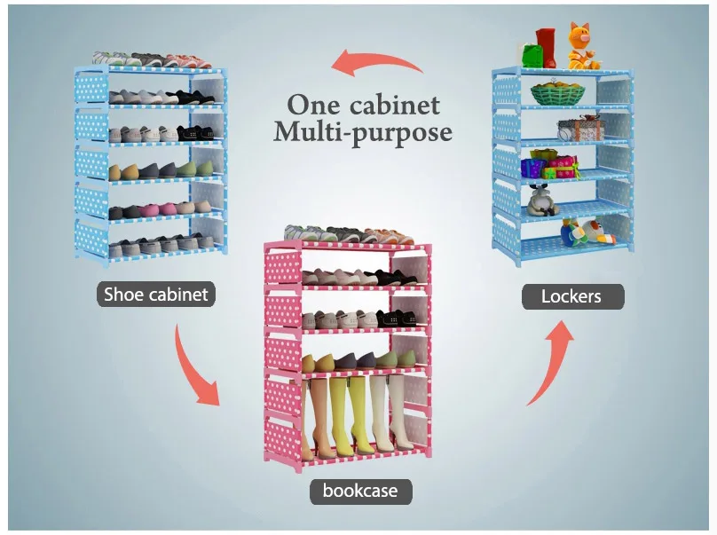 Многослойная обувная стойка нетканых материалов стальная труба легко установить домашний обувной шкаф полка для хранения Органайзер