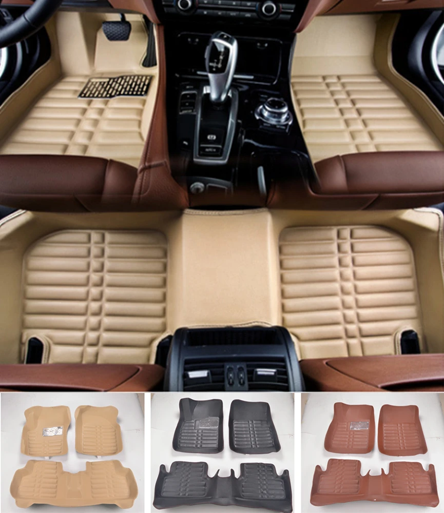 Custom Fit Car Floor Mats Front & Rear Waterproof For Ford Edge 5seats 3D All Weather Car-styling Carpet rugs Floor Liners