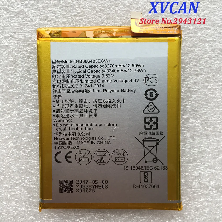 

New Original HB386483ECW+ 3340mAh Rechargeable Phone battery For Huawei honor 6X G9 plus Maimang 5 MLA-AL00 MLA-AL10 G9Plus