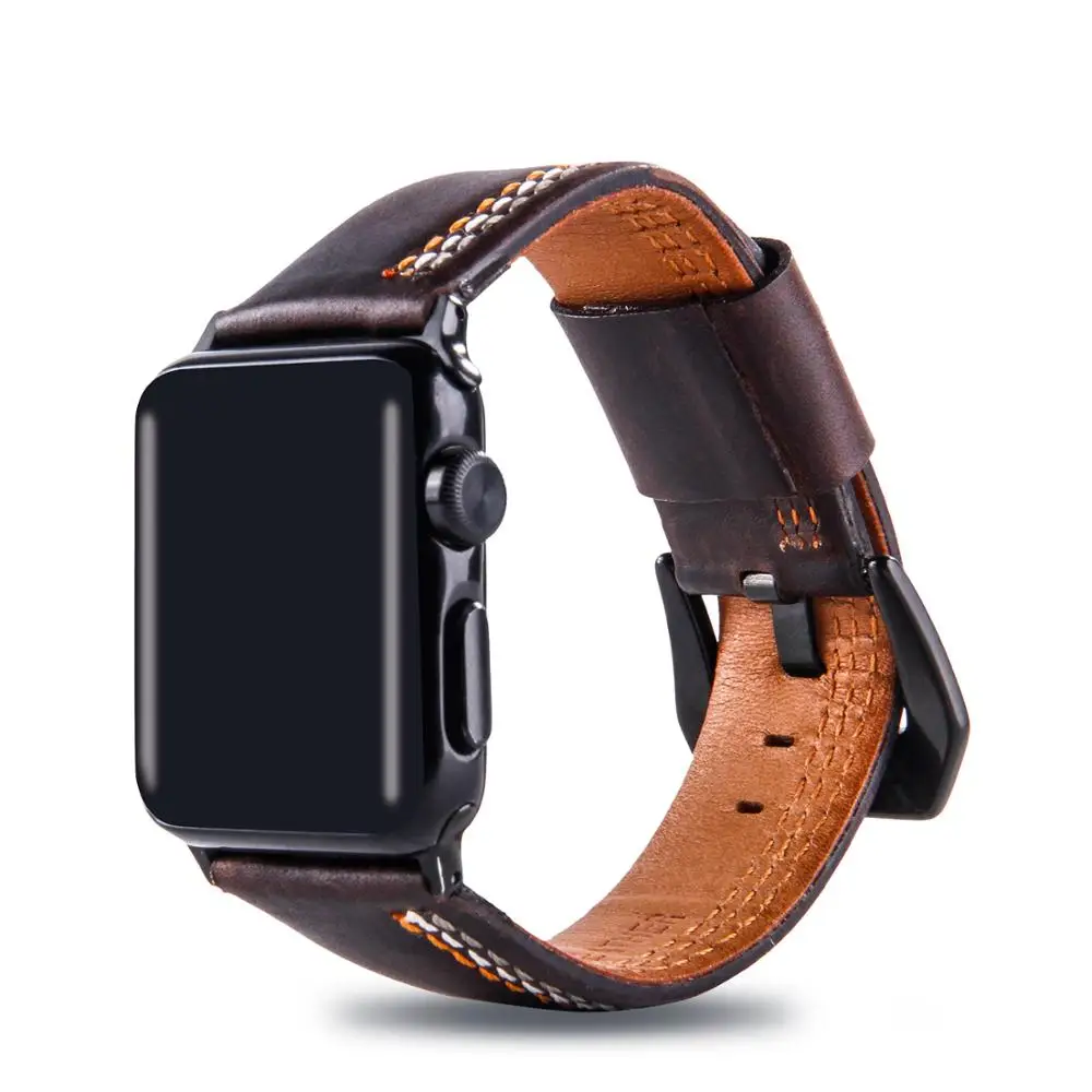 Ремешок из натуральной кожи для apple watch, ремешок iwatch, 42 мм, 38 мм, 44 мм, 40 мм, ремешок для часов apple watch 4, 3, 2, 1
