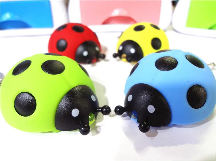 

Ladybird Style Light LED Keychain with Sound Flashlight Keyrings Animal Keychain Gift for Kids Free Shipping