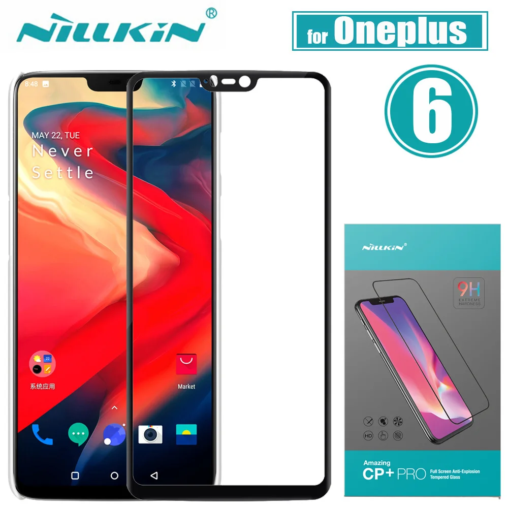 

OnePlus 6 Tempered Glass One Plus 6 Screen Protector Nillkin CP+ Full Cover Protective Glass for One plus 6 A6000 Nilkin Film