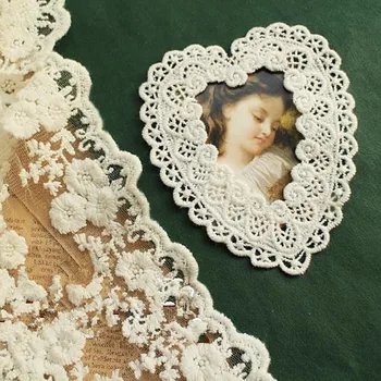 

Beige Cotton Lace Applique Sew on Trim for Handmade Craft ,Patchwork Embroidery Lace Patch 15 pcs Free shipping