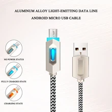 Микро телефон USB кабель Smart изменения свет кабель для быстрой зарядки и передачи данных Micro 2A usb зарядки Smart кабели для Android мобильного