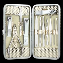 12 шт. золото для ногтевого дизайна маникюрный набор ногтей комплект для стрижки ножницы для педикюра Пинцет Набор ножей инструменты для маникюра ногтей/dhl 100 Наборы