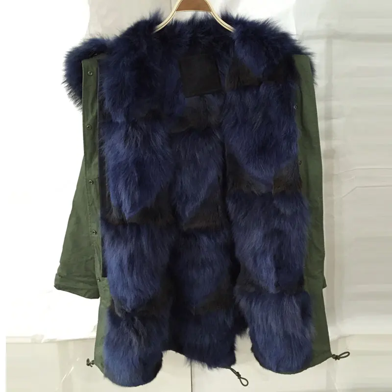 Модная дизайнерская Длинная темно-синяя куртка с синей подкладкой из