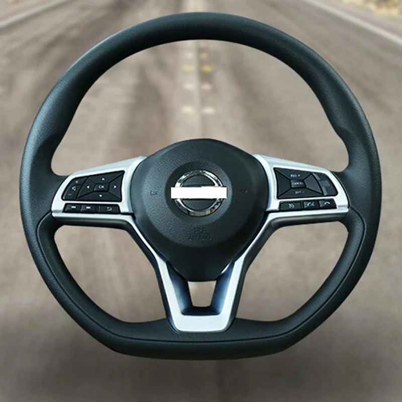 Для Nissan Leaf 2018 2019 ABS Матовый и углеродное волокно Автомобильный руль Кнопка рамка