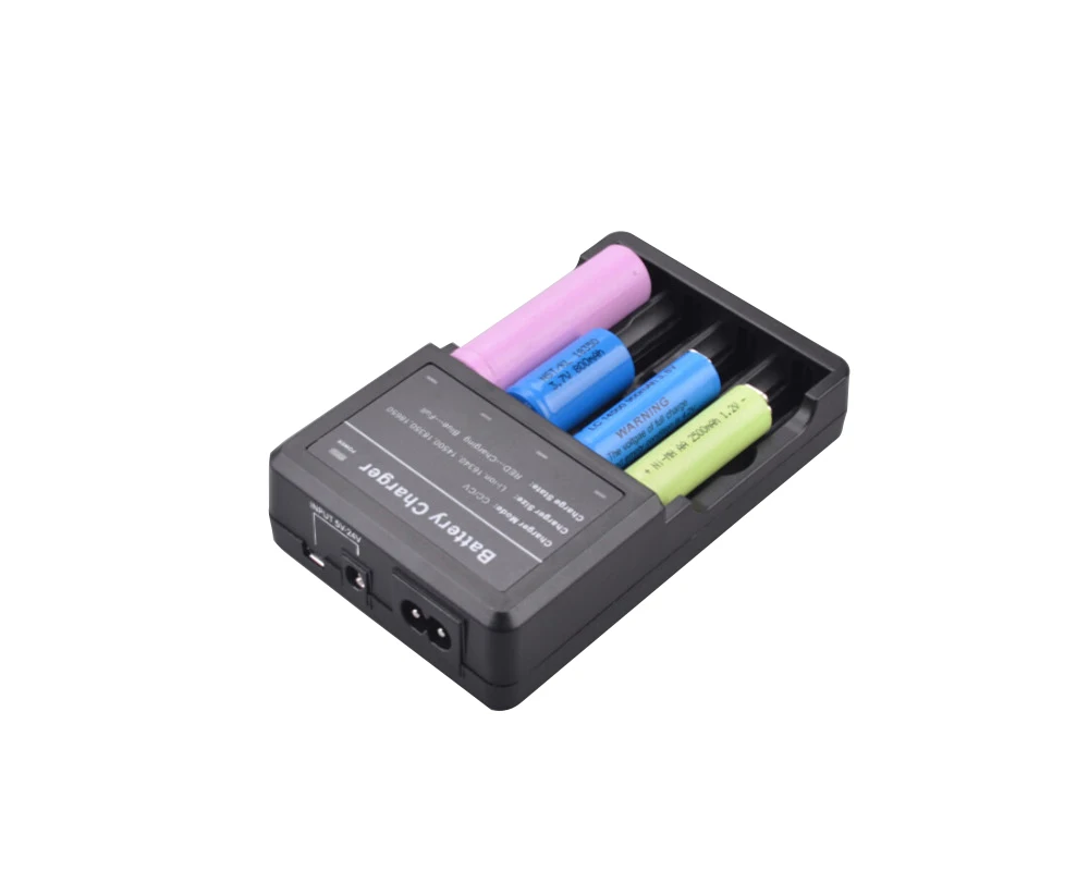 4 слота интеллигентая(ый) Батарея Смарт Зарядное устройство для Зарядка для электронной сигареты Micro USB Li-Ion 18650/18350/16340 Батарея Зарядное устройство
