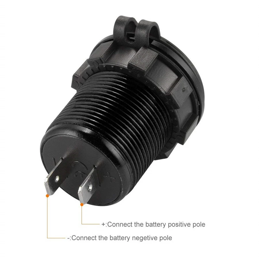 Алюминий Dual USB LED Быстрый зарядное устройство разъем Мощность Outlet 2.4A и 2.4A светодиодный 4.8A) с провода в линии 10A предохранитель для автомобиля лодка морской грузовик