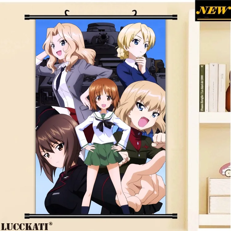 

40X60CM Girls und Panzer Comic Flapper lolita loli cameltoe Cartoon Anime wall scroll picture mural poster cloth canvas painting