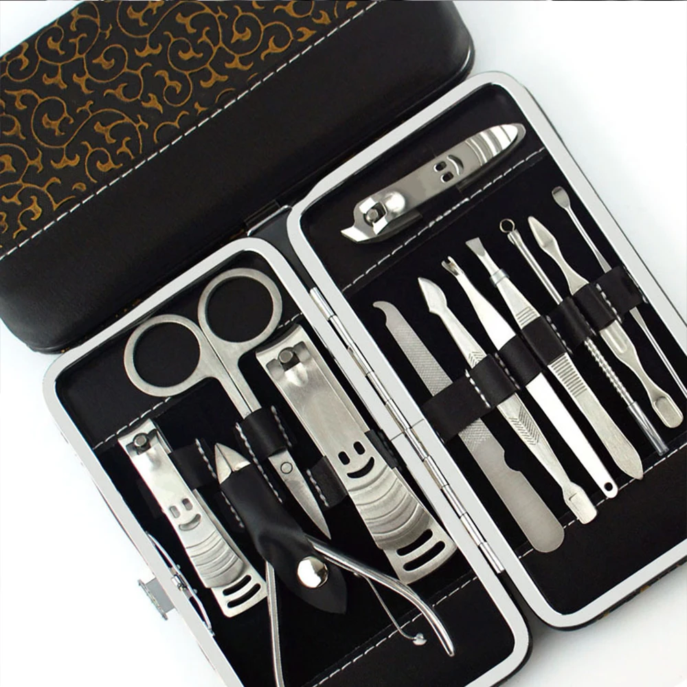

Nails Clipper Scissors Tweezer Knife Manicure Sets Nail Art Manicure Tools Set 12 in 1 Hot Sale Nail Art Tool