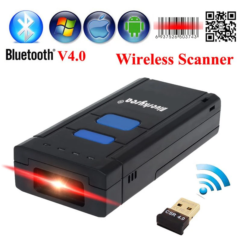 MJ 2877 Portable Pocket Wireless 2D Scanner QR Code Reader Bluetooth 2D Barcode Scanner For Android