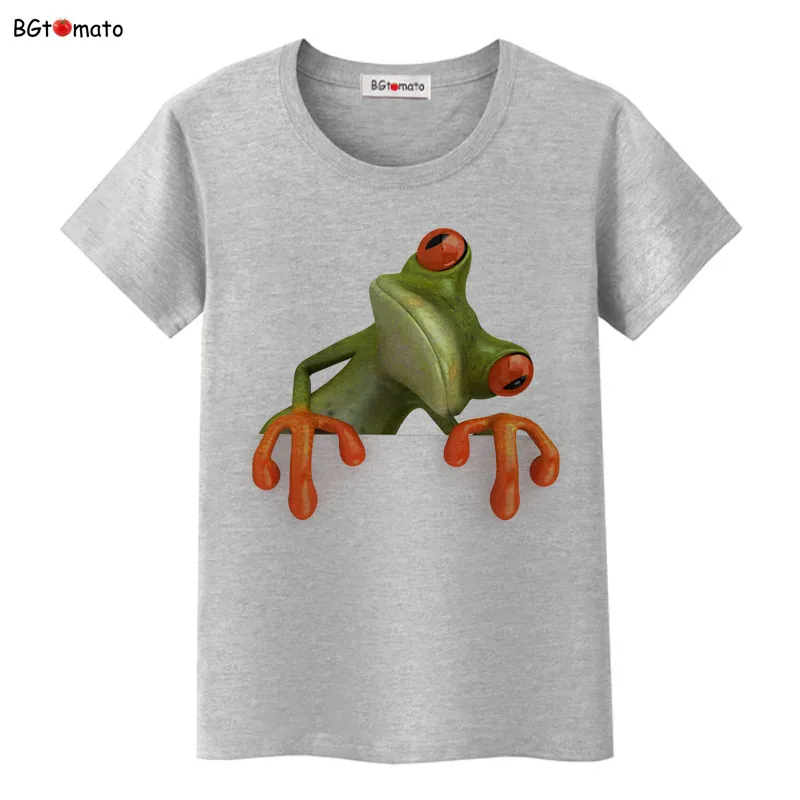 BGtomato Новинка! Озорная лягушка 3D футболка для женщин оригинальность прекрасный мультфильм 3D футболки горячая Распродажа бренд хорошее качество повседневные топы - Цвет: 8