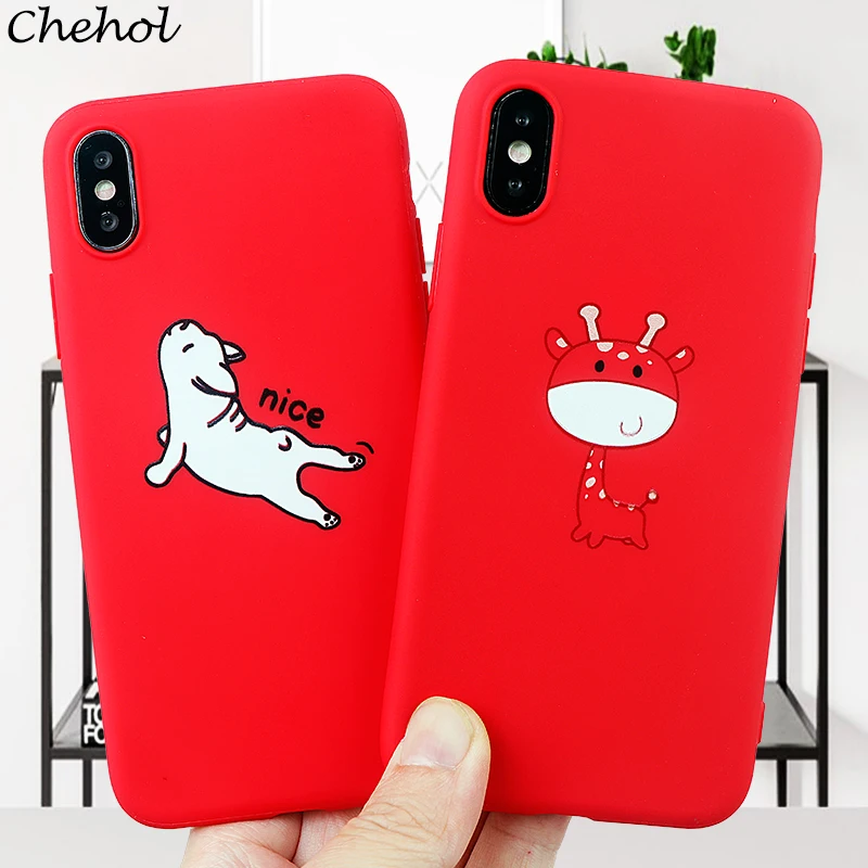 Чехлы для сотового телефона с милым рисунком оленя IPhone 6 s 7 8 Plus X XS MAX XR мягкий