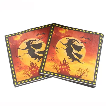 

[RainLoong] Halloween Paper Napkins Printed Bat For Hallowmas Decoration Decoupage Servilleta 33*33cm 5packs (20pcs/pack)