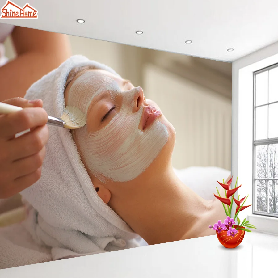 Kopen ShineHome Custom Muurschildering Roll Behang voor 3 d Woonkamer Muur Papier Facial Behandeling Salon Wallpapers Winkel Woondecoratie Art