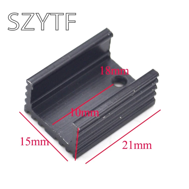 

TO-220 aluminum heat sink triode radiator SCR heat sink 21*15*10MM black U-type
