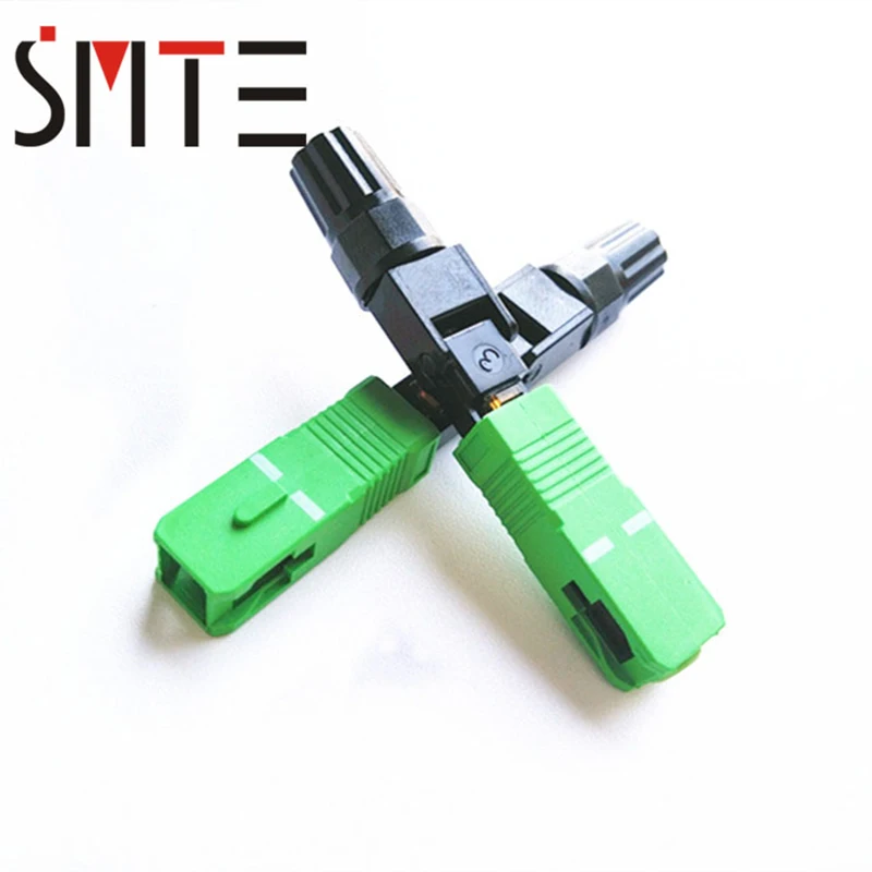 

100 pcs/lot SC APC fast connector SC-APC FTTH Tool Cold Fiber Fast Connector optical fiber cold connector single mode