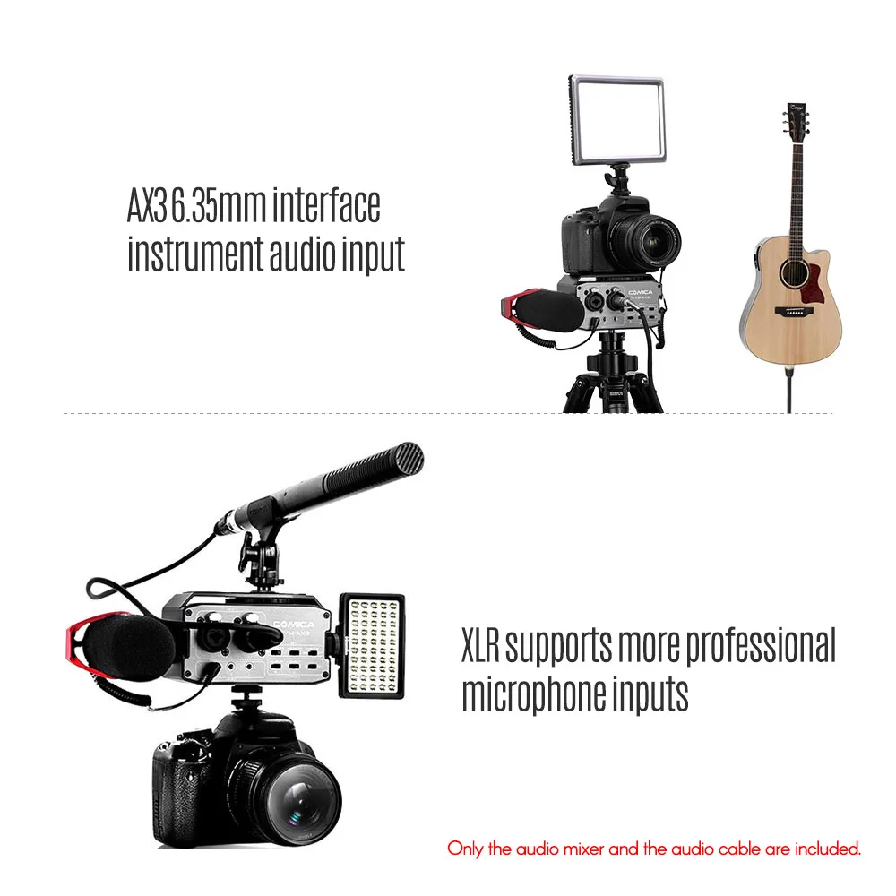 CoMica CVM AX3 XLR 6 35 мм/3 5 мм Mics аудио микшер адаптер предусилитель для Canon/Nikon/Sony DSLR