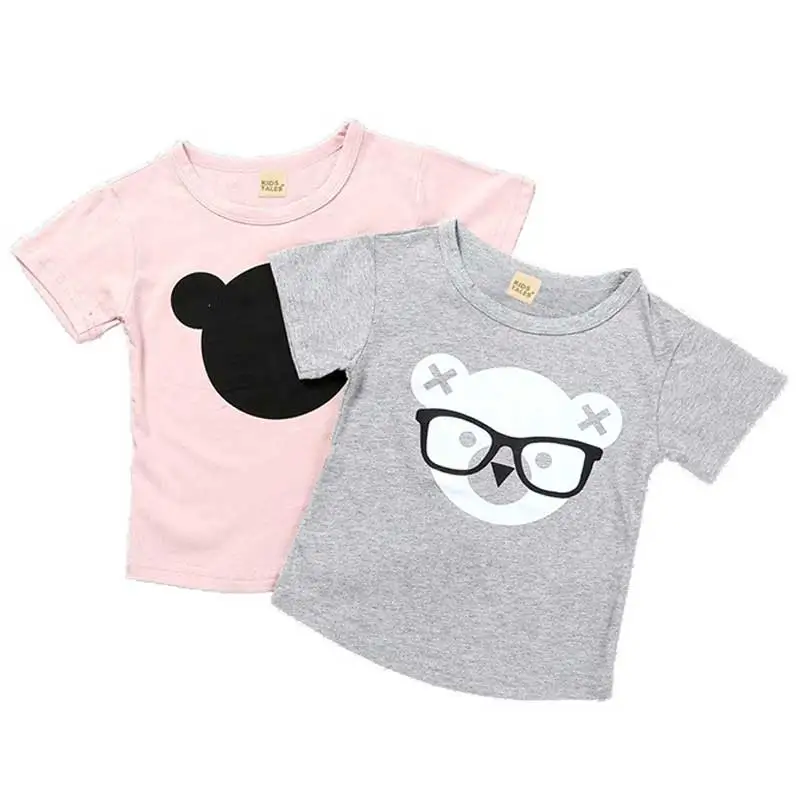 

Summer Kids Boys T Shirt Bear Print Short Sleeve Baby Girls T-shirts Cotton Children's T-shirt O-neck Tee Tops Boy Clothes