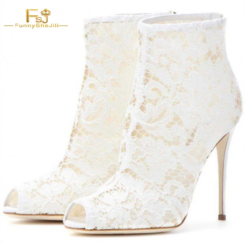 lace ankle heel boots