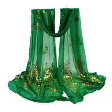 Модный женский весенне-осенний разноцветный нейлоновый шарф в виде павлина, Длинный мягкий летний шарф J10 JUL20