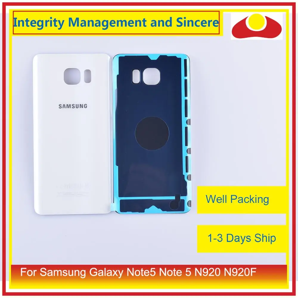 10 шт./лот для Samsung Galaxy Note5 Note 5 N920 N920F корпус батарейного отсека задняя стеклянная