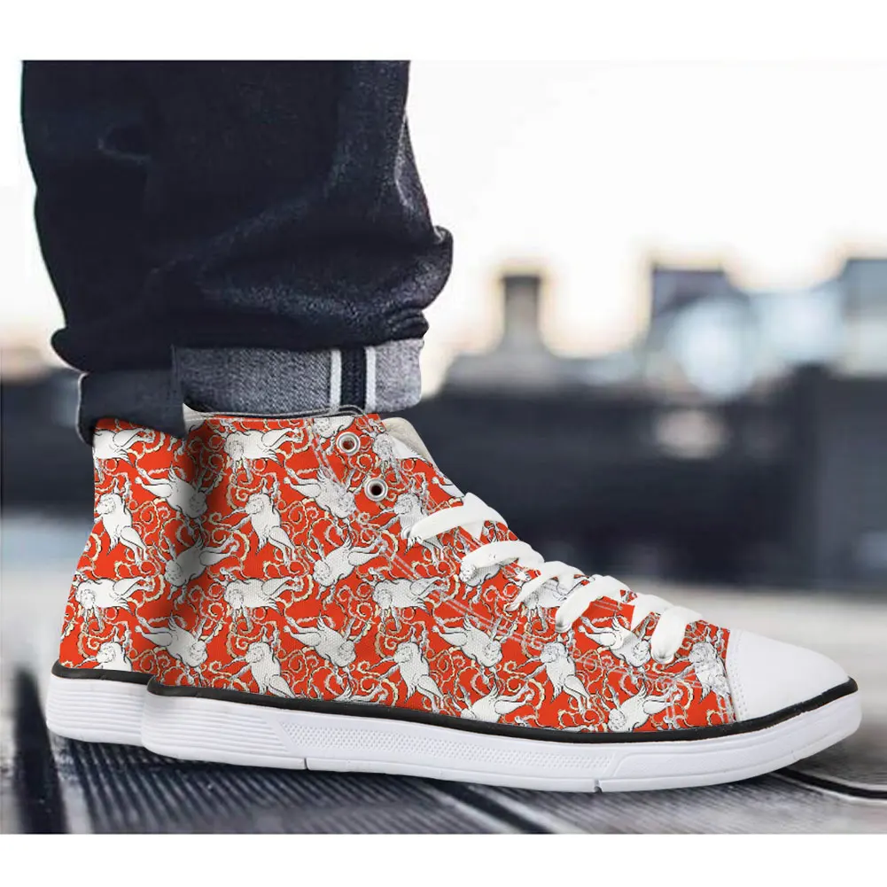 

Rabbit Pattern Printing Women's Flats Shoes High Top Casual Ladies Shoes Tenis Feminino Women Canvas Shoes 2018