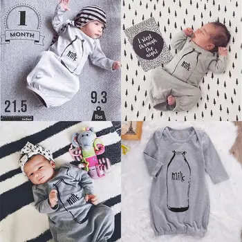 

Newborn Baby Boys Girl Milk Bottle Print Sleeping Bags Blancket Clothes Infant Toddler Cotton Autumn Warm Sleeping Bag Sunsuit
