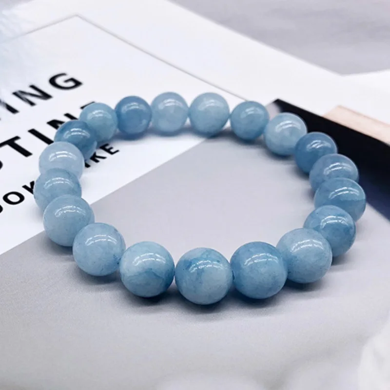 REGELIN 4/6/8/10/12mm Natural Stone Angelite Round Loose Beads Bracelets jewelry for women Gift Men Bracelet Drop Shipping