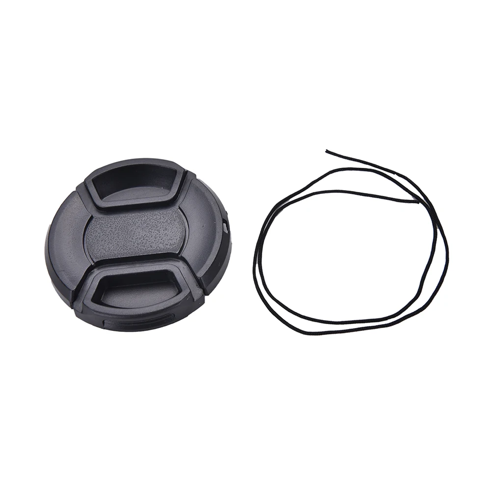 New Durable 52 Mm Camera Front Lens Cap Center Snap On Lens Cap For Nikon + Leash