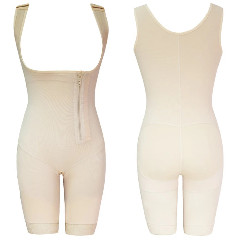 CR Plus Size 5XL Hot Latex Women's Body Shaper Post Liposuction Girdle Clip Zip Bodysuit Vest Waist Shaper Reductoras Shapewear