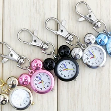 В форме милых мультяшных Животных Карманные Fob часы винтажные Ретро ожерелье Кварцевые часы с цепочкой для ключей