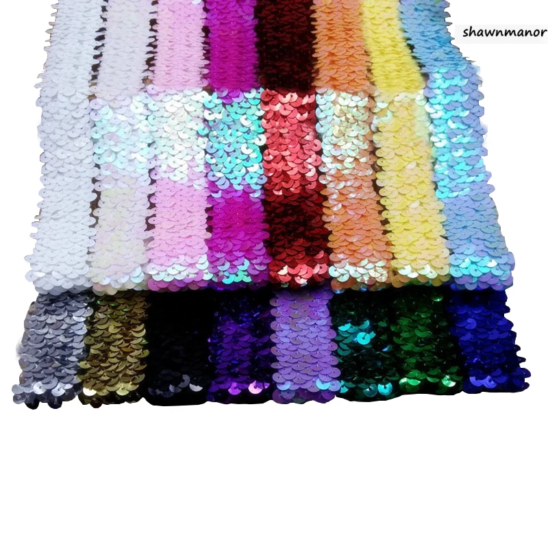 

5Meters/Lot Sparkly Elastic Lace Trim Sequined Stretch Lace Ribbon For Decorate Dance Performance Clothes 17 Colors Available
