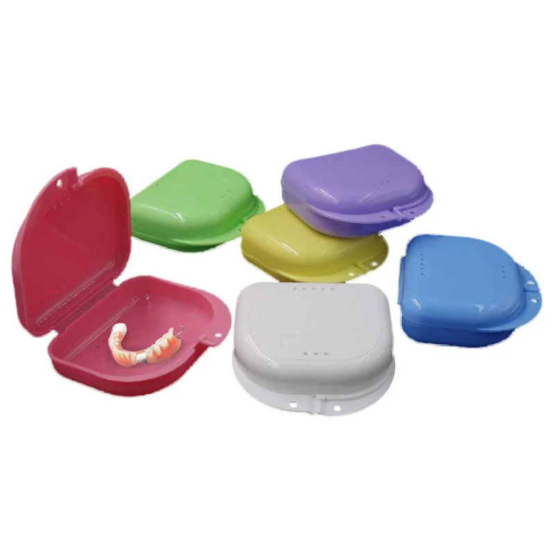 Plastic Denture Bath Box Case Dental False Teeth Appliance Container
